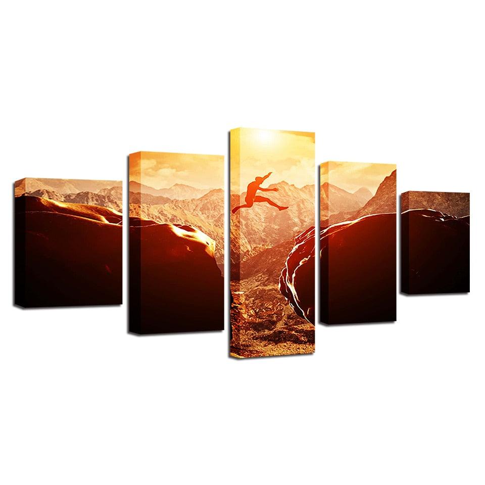 Extreme Mountain Sports 5 Piece HD Multi Panel Canvas Wall Art Frame - Original Frame