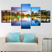 Brilliant City Nightscape 5 Piece HD Multi Panel Canvas Wall Art Frame - Original Frame