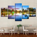 Brilliant City Nightscape 5 Piece HD Multi Panel Canvas Wall Art Frame - Original Frame