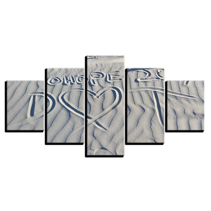 Sand Drawing 5 Piece HD Multi Panel Canvas Wall Art Frame - Original Frame