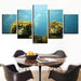 Coral Reef Stone Statue 5 Piece HD Multi Panel Canvas Wall Art Frame - Original Frame