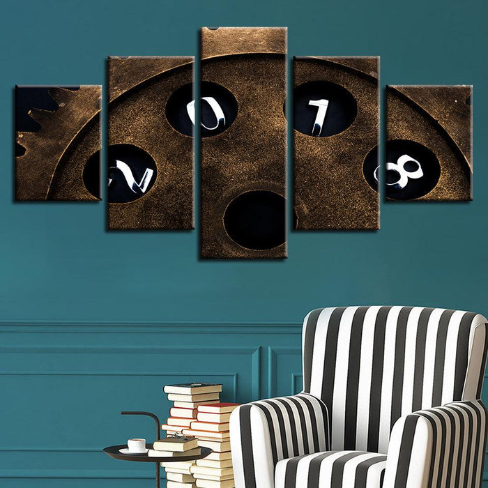 Telephone Dial 5 Piece HD Multi Panel Canvas Wall Art Frame - Original Frame