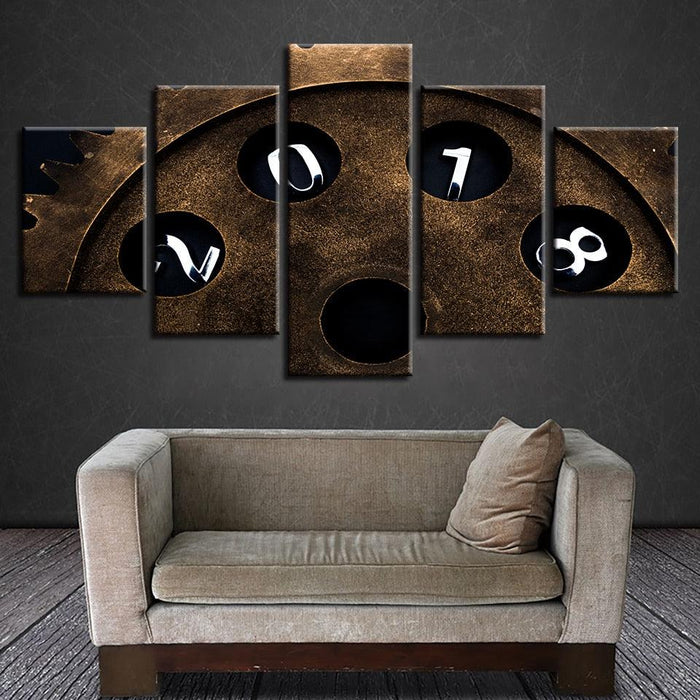 Telephone Dial 5 Piece HD Multi Panel Canvas Wall Art Frame - Original Frame