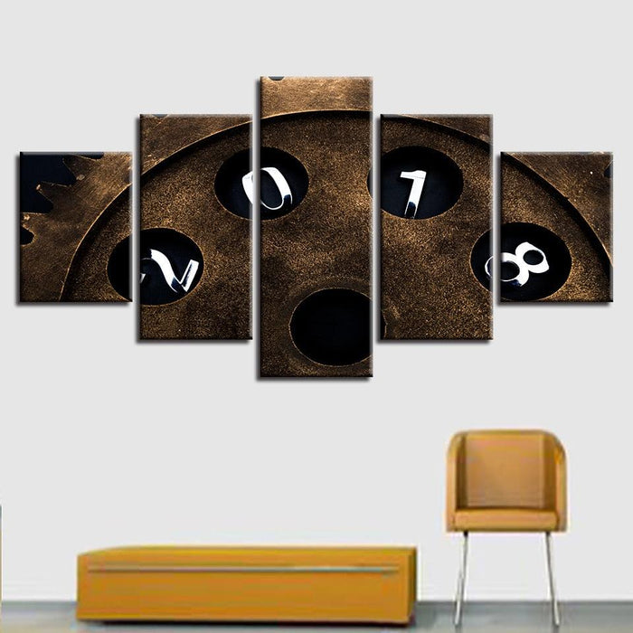 Telephone Dial 5 Piece HD Multi Panel Canvas Wall Art Frame - Original Frame