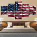 American Flag Living Room 5 Piece HD Multi Panel Canvas Wall Art Frame - Original Frame