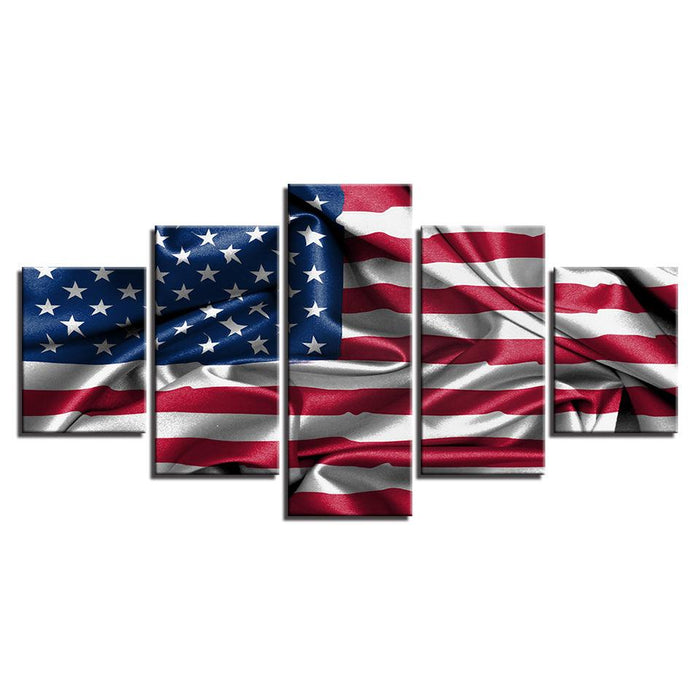 American Flag Living Room 5 Piece HD Multi Panel Canvas Wall Art Frame - Original Frame