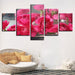 Pink Roses Flowers 5 Piece HD Multi Panel Canvas Wall Art - Original Frame