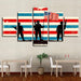 American Flag Soldier 5 Piece HD Multi Panel Canvas Wall Art Frame - Original Frame