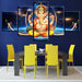 Lord Ganesha 5 Piece HD Multi Panel Canvas Abstract Wall Art Frame - Original Frame