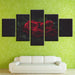 Red And Black Rose Flowers 5 Piece HD Multi Panel Canvas Wall Art Frame - Original Frame