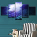 Magical Deer 5 Piece HD Multi Panel Canvas Wall Art Frame - Original Frame