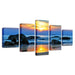 Sunrise at The Beach 5 Piece HD Multi Panel Canvas Wall Art Frame - Original Frame