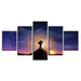 Mountaintop Sunset 5 Piece HD Multi Panel Canvas Wall Art Frame - Original Frame