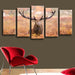 Elk Portrait 5 Piece HD Multi Panel Canvas Wall Art Frame - Original Frame