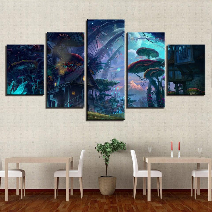 Magic Small Town 5 Piece HD Multi Panel Canvas Wall Art Frame - Original Frame