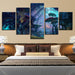 Magic Small Town 5 Piece HD Multi Panel Canvas Wall Art Frame - Original Frame