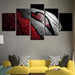 Cordate Shape Basketball 5 Piece HD Multi Panel Canvas Wall Art Frame - Original Frame