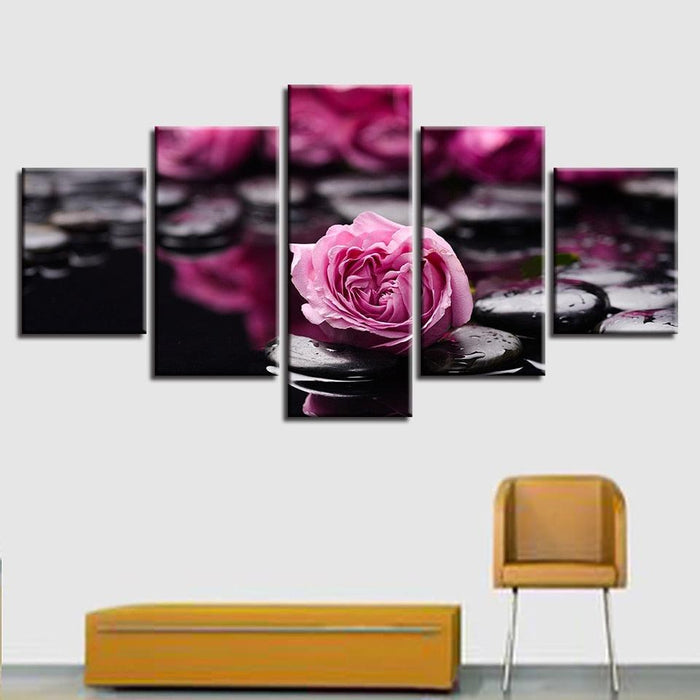 Fallen Rose 5 Piece HD Multi Panel Canvas Wall Art Frame - Original Frame