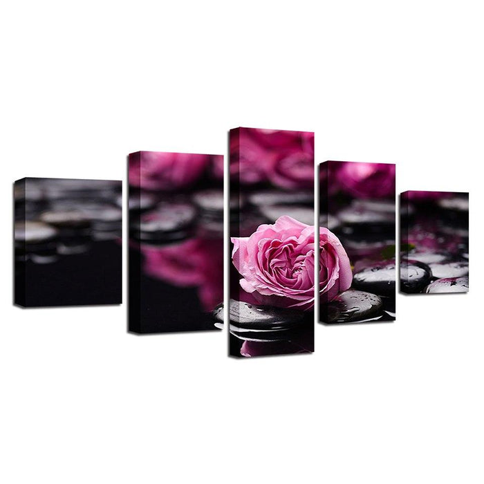 Fallen Rose 5 Piece HD Multi Panel Canvas Wall Art Frame - Original Frame