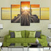 Sunset Lake Landscape 5 Piece HD Multi Panel Canvas Wall Art Frame - Original Frame