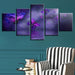 Purple Flowers Butterflies 5 Piece HD Multi Panel Canvas Wall Art - Original Frame