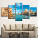 Venice Italy Landscape 5 Piece HD Multi Panel Canvas Wall Art Frame - Original Frame