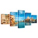 Venice Italy Landscape 5 Piece HD Multi Panel Canvas Wall Art Frame - Original Frame