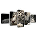 White Tiger 5 Piece HD Multi Panel Canvas Wall Art Frame - Original Frame