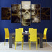 Lethal Skull 5 Piece HD Multi Panel Canvas Wall Art Frame - Original Frame