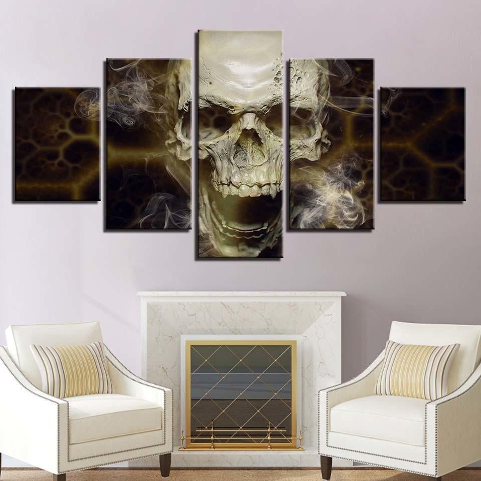 Lethal Skull 5 Piece HD Multi Panel Canvas Wall Art Frame - Original Frame