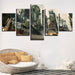 City Destruction 5 Piece HD Multi Panel Canvas Wall Art Frame - Original Frame