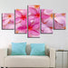 Plumeria Rubra Flowers 5 Piece HD Multi Panel Canvas Wall Art - Original Frame