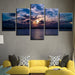 Vibrant Sunset 5 Piece HD Multi Panel Canvas Wall Art Frame - Original Frame