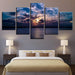 Vibrant Sunset 5 Piece HD Multi Panel Canvas Wall Art Frame - Original Frame