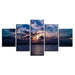 Vibrant Sunset 5 Piece HD Multi Panel Canvas Wall Art Frame - Original Frame