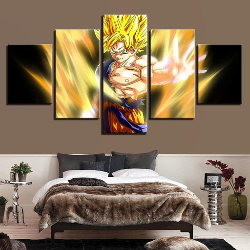 Dragon Ball Goku 5 Piece HD Multi Panel Canvas Wall Art Frame - Original Frame