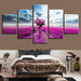 Purple Lavender Tree 5 Piece HD Multi Panel Canvas Wall Art - Original Frame