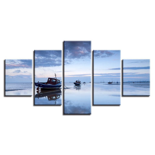 Empty Seaside 5 Piece HD Multi Panel Canvas Wall Art Frame - Original Frame