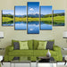 Snow Mountains 5 Piece HD Multi Panel Canvas Wall Art Frame - Original Frame