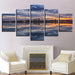 Sunset Glow Seaside 5 Piece HD Multi Panel Canvas Wall Art Frame - Original Frame