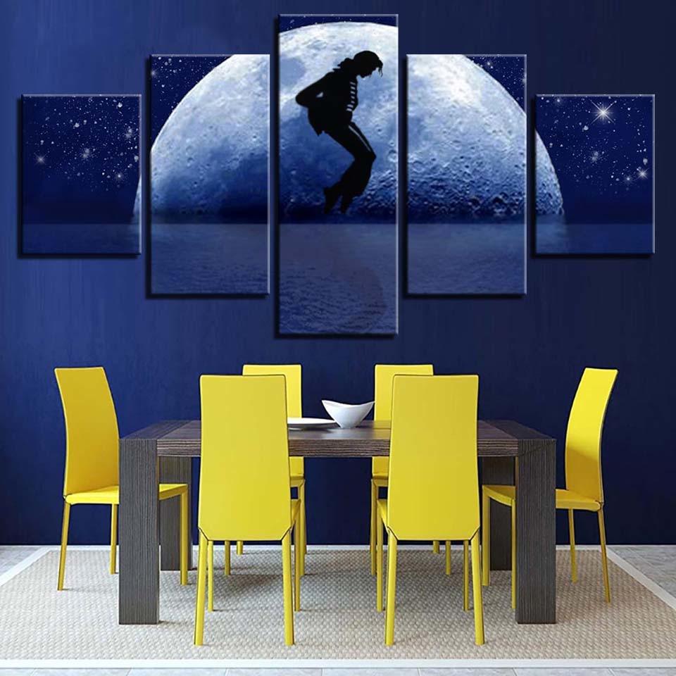 Micheal Jackson 5 Piece HD Multi Panel Canvas Wall Art Frame - Original Frame