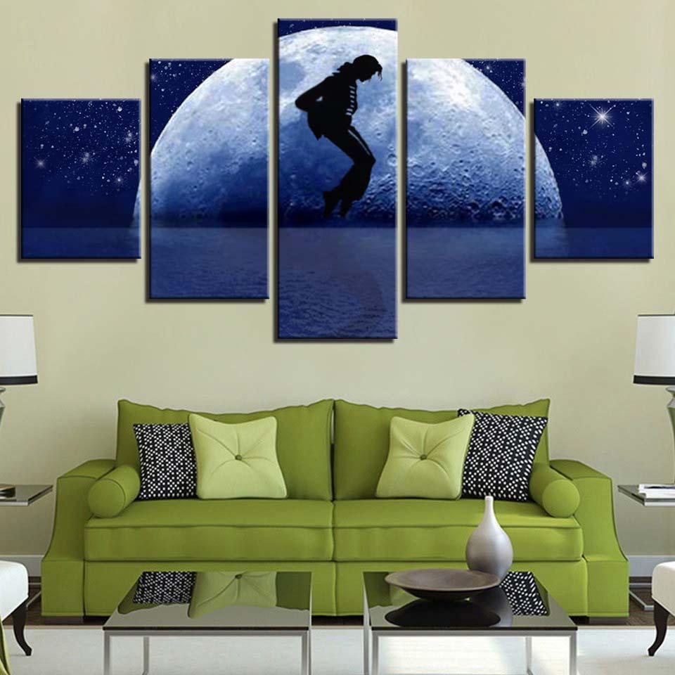 Micheal Jackson 5 Piece HD Multi Panel Canvas Wall Art Frame - Original Frame