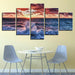 Ocean Waves 5 Piece Multi Panel Canvas Wall Art Frame - Original Frame