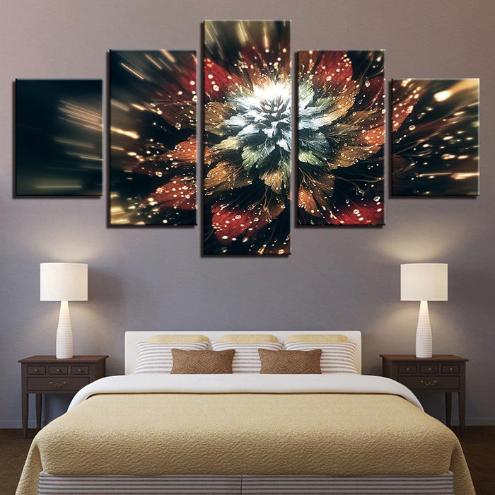 Flower 5 Piece HD Multi Panel Canvas Wall Art Frame - Original Frame