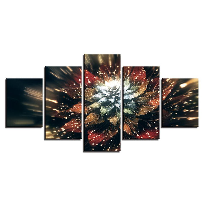 Flower 5 Piece HD Multi Panel Canvas Wall Art Frame - Original Frame