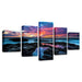 Rock Sea Glow 5 Piece HD Multi Panel Canvas Wall Art Frame - Original Frame