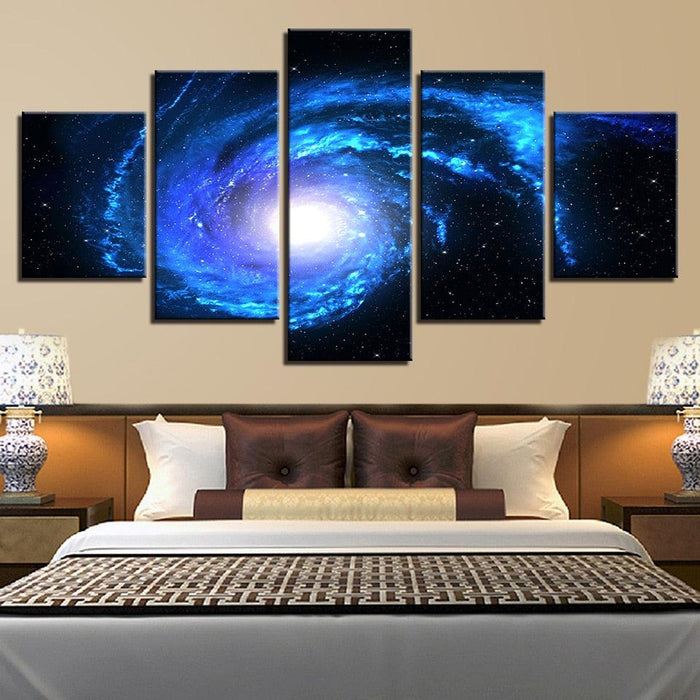 Cosmic Space Galaxy 5 Piece HD Multi Panel Canvas Wall Art Frame - Original Frame