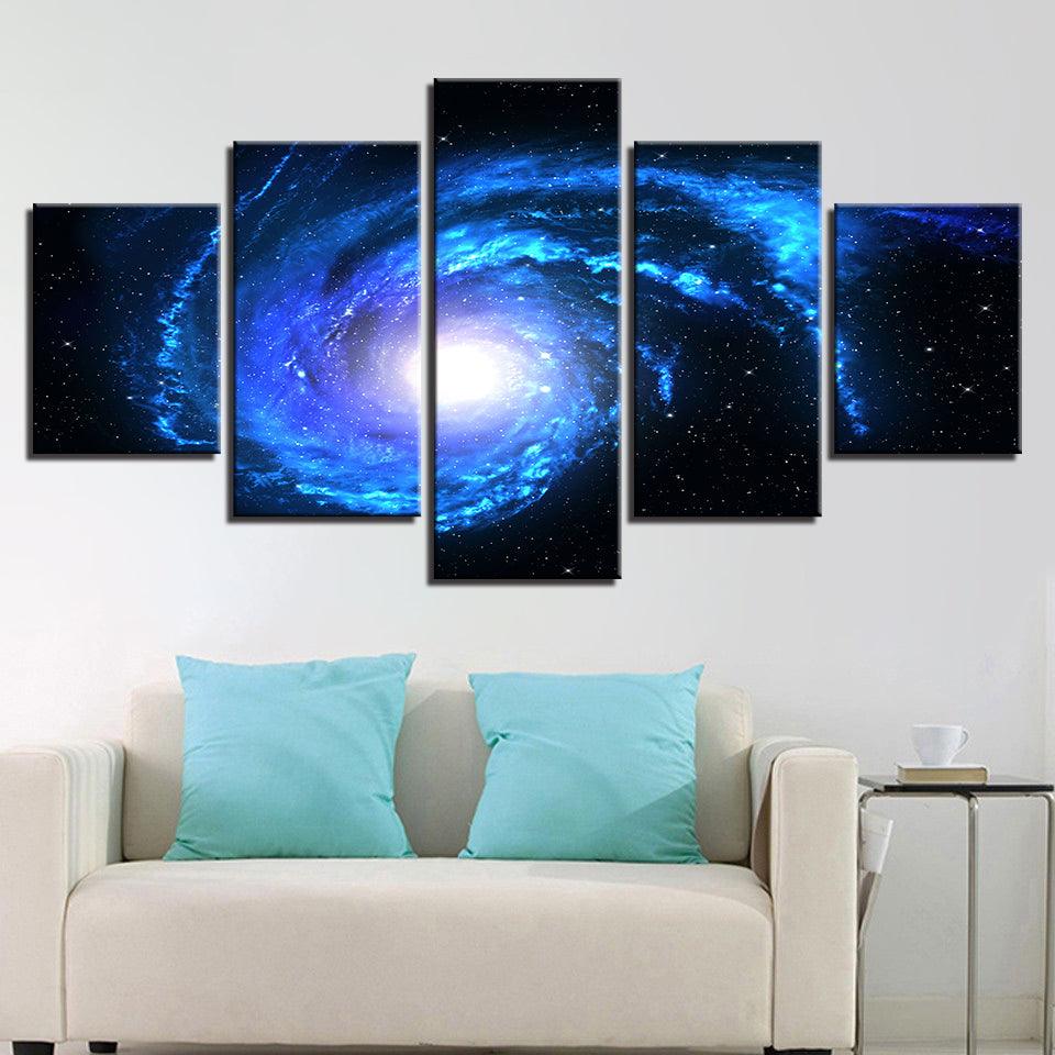 Cosmic Space Galaxy 5 Piece HD Multi Panel Canvas Wall Art Frame - Original Frame