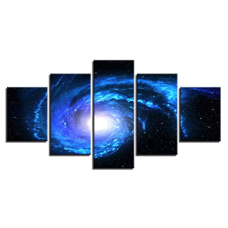 Cosmic Space Galaxy 5 Piece HD Multi Panel Canvas Wall Art Frame - Original Frame