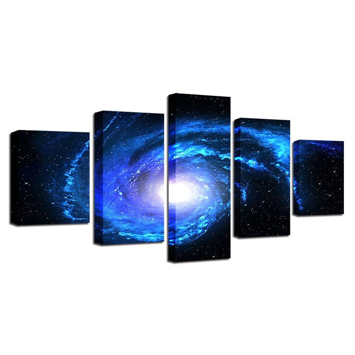 Cosmic Space Galaxy 5 Piece HD Multi Panel Canvas Wall Art Frame - Original Frame